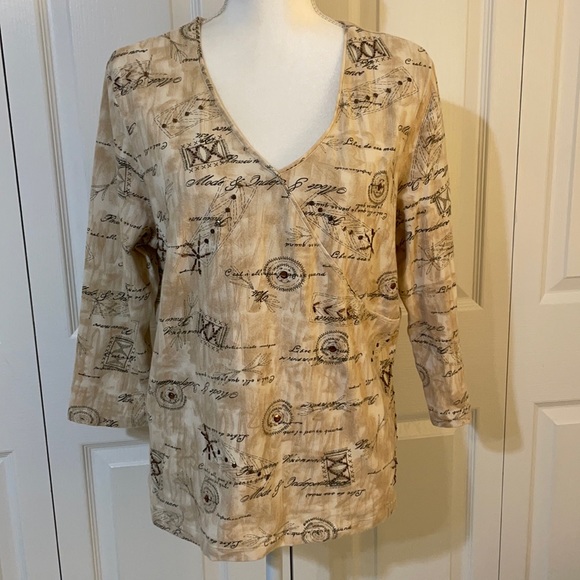 Hearts of Palm Women’s XL V-Neck Top - Picture 1 of 12